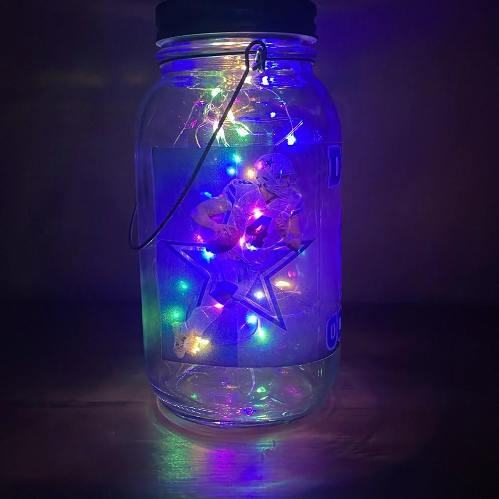 Dallas Cowboys Glass Light-Up Mason Jar